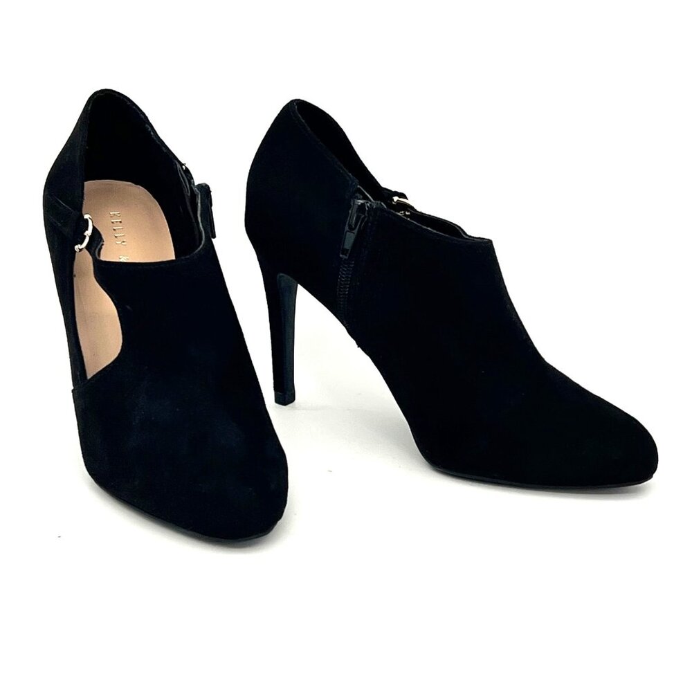 Kelly & Katie Black Chayse Almond Toe Side Cutout High Heels Womens 7M Zippered